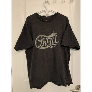 O'Neill T-shirt Mens XXL Heather Charcoal Grey Scroll Wave Logo Y2K Surf Skate